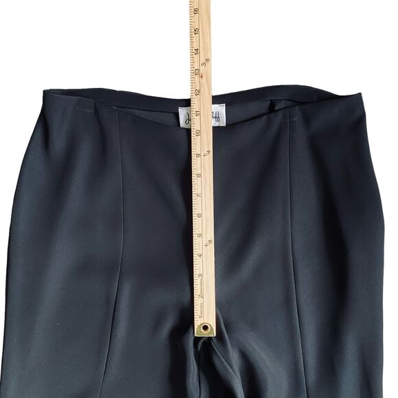 Joseph Ribkoff Dress Pants 8 Black High Rise Wide Leg Flowing Designer Nautical - Picture 11 of 15